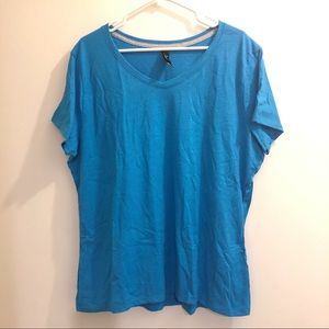 Hanes women’s plus size v neck blue 2X